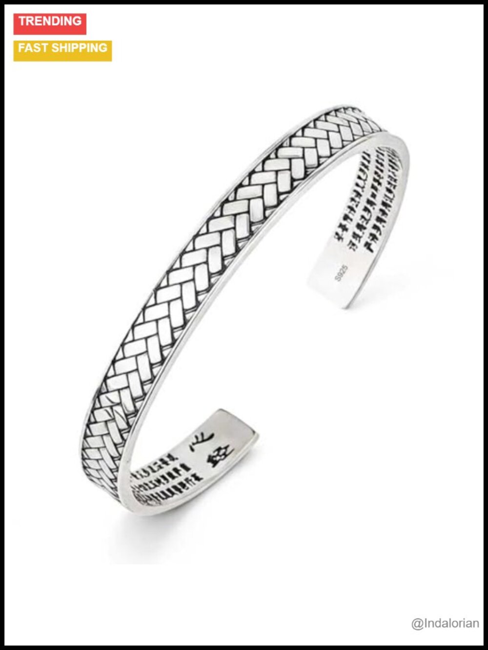 Sterling Silver Open Bangle Cuff Bracelet Gift for Men
